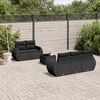 vidaXL 6 Piece Garden Sofa Set with Cushions Black Poly Rattan