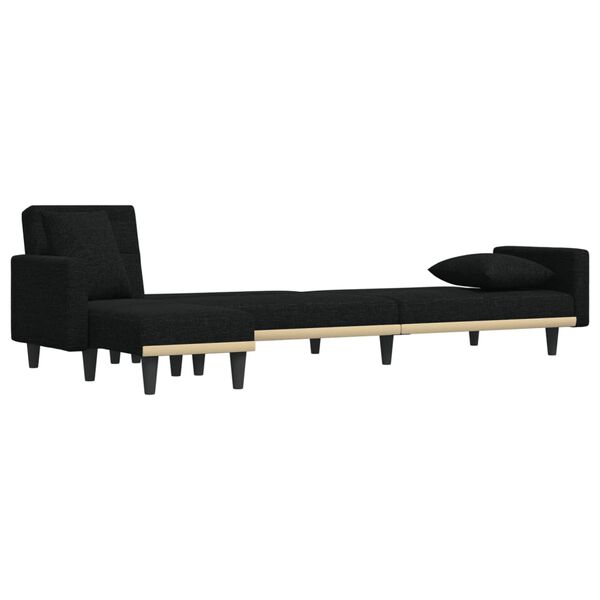 vidaXL L-shaped Sofa Bed Black 275x140x70 cm Fabric