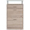 vidaXL Shoe Cabinet with a Drawer and a Top Glass Shelf Wood Oak Look