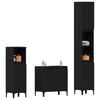 vidaXL Bathroom Furniture Set Wall-mounted with Door 3 pcs Black Oak