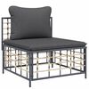 vidaXL 9 Piece Garden Lounge Set with Cushions Anthracite Poly Rattan