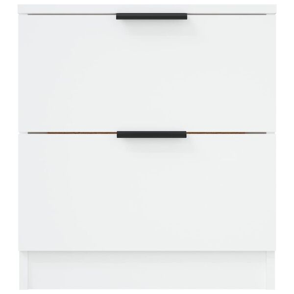 vidaXL Bedside Cabinets 2 pcs White Engineered Wood