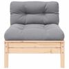vidaXL 3 Piece Garden Lounge Set with Grey Cushions Solid Pinewood