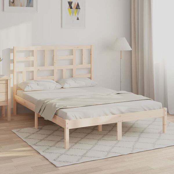 vidaXL Bed Frame without Mattress Solid Wood 135x190 cm Double
