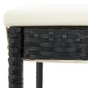 vidaXL Garden Bar Stools with Cushions 4 pcs Black Poly Rattan