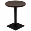 vidaXL Bistro Table | Dark Ash | MDF and Steel | 60 x 75 cm | Simplistic