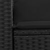 vidaXL Garden Sofa with Cushions 2-Seater Black Poly Rattan