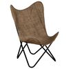 vidaXL Butterfly Chair Taupe Canvas