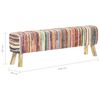 vidaXL Bench 160 cm Multicolour Chindi Fabric
