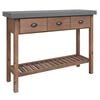 vidaXL Console Table | Natural wood and black | Solid fir wood and iron | Medium
