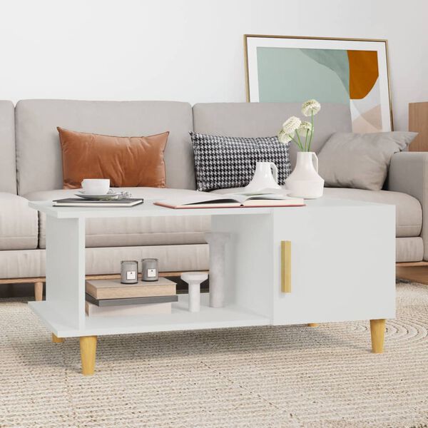 vidaXL Coffee Table White 90x50x40 cm Engineered Wood