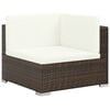 vidaXL 8 Piece Garden Lounge Set with Cushions Poly Rattan Brown