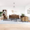 vidaXL 3 Piece Chesterfield Sofa Set Brown Faux Suede Leather