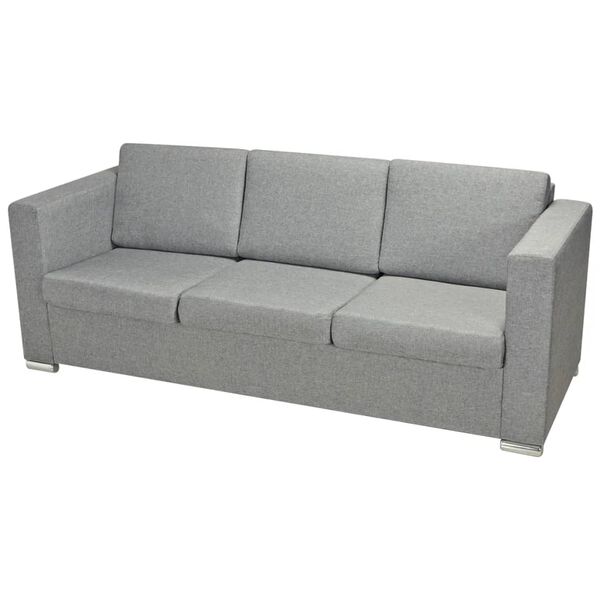 vidaXL 3-Seater Sofa Fabric Light Grey