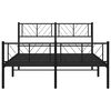 vidaXL Metal Bed Frame without Mattress with Footboard Black 135x190cm