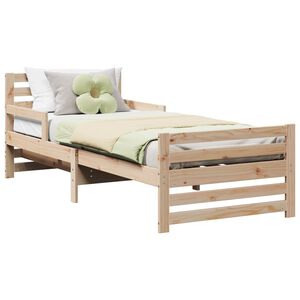 vidaXL Bed Frame with Headboard Brown 80 x 200 cm Engineered Wood