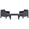 vidaXL 3 Piece Garden Lounge Set with Cushions PP Rattan Anthracite