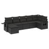 vidaXL 7 Piece Garden Sofa Set with Cushions Black Poly Rattan