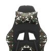 vidaXL Swivel Gaming Chair with Footrest Black&Camouflage Faux Leather