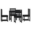 vidaXL 5 Piece Garden Dining Set Black Solid Wood Pine