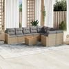 vidaXL 10 Piece Garden Sofa Set with Cushions Mix Beige Poly Rattan