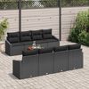 vidaXL Garden Sofa Set with Storage 9 pcs Black Poly Rattan