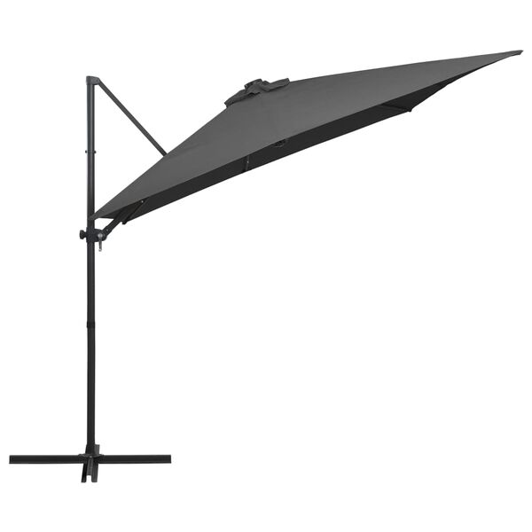 vidaXL Cantilever Garden Parasol with LED lights and Steel Pole 250x250 cm Anthracite