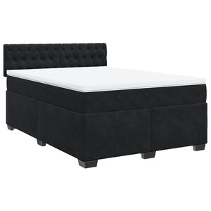 vidaXL Box Spring Bed with Mattress Black Double Velvet