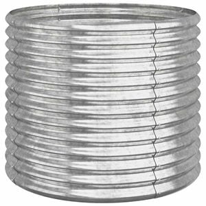 vidaXL Garden Planter | Silver | Powder-coated steel | 80x68 cm | Durable