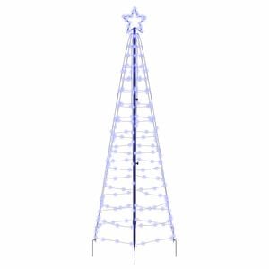 vidaXL LED Christmas Tree with Ground Spikes Blue 250 cm Iron
