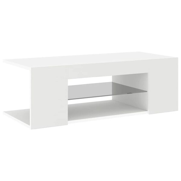 vidaXL TV Cabinet with LED Lights White 90x39x30 cm