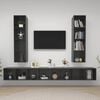 vidaXL Wall-mounted TV Cabinets 4 pcs High Gloss Grey Engineered Wood