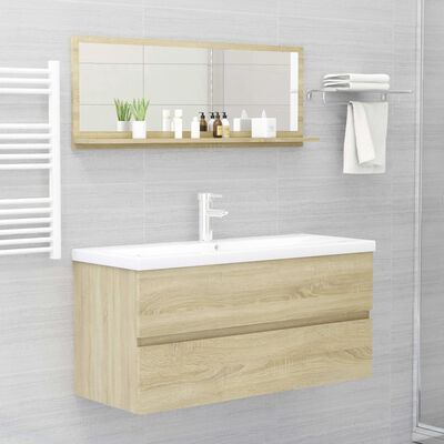 vidaXL Bathroom Mirror Sonoma Oak 100x10.5x37 cm Engineered Wood