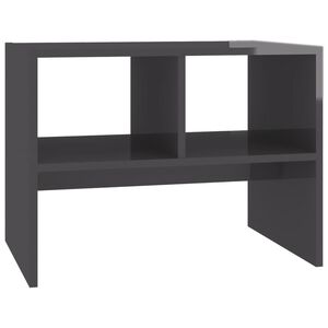 vidaXL Side Table High Gloss Grey 60x40x45 cm Engineered Wood