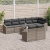 vidaXL Sofa Set with Cushion 9 pcs Grey Poly Rattan