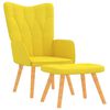 vidaXL Relaxing Chair With Stool | Mustard Yellow | Polyester | Standard