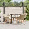vidaXL Garden Dining Set with Cushion 5 pcs Beige Poly Rattan