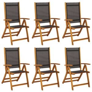 vidaXL Folding Garden Chairs 6 pcs Solid Wood Acacia and Textilene