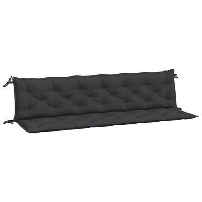 vidaXL Garden Bench Cushions 2pcs Black 200x50x7cm Oxford Fabric