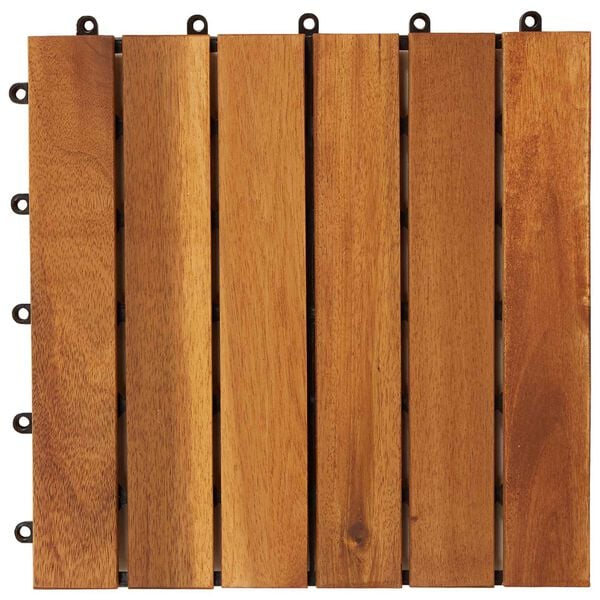 vidaXL Decking Tile 10 pcs Brown 30 x 30 cm Acacia Hardwood