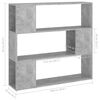vidaXL Book Cabinet Room Divider Concrete Grey 100x24x94 cm
