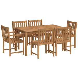vidaXL 7 Piece Garden Dining Set 150x90 cm Solid Teak Wood