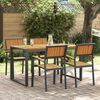 vidaXL Garden Dining Set 5 pcs Black Solid Acacia Wood