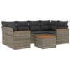 vidaXL 7 Piece Garden Sofa Set with Cushions Grey Poly Rattan