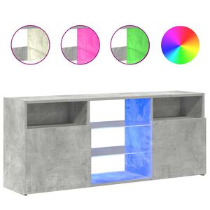 vidaXL TV Cabinet | Concrete Grey | Engineered Wood and Tempered Glass | Medium