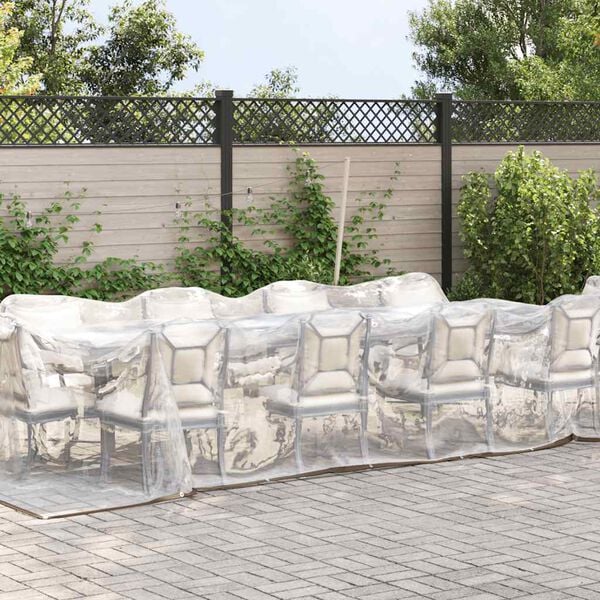 vidaXL Clear Tarpaulin with Eyelets 3x8 m Polyethylene