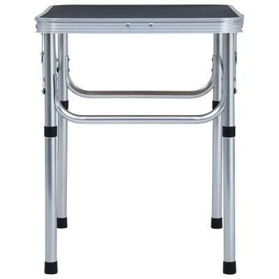 vidaXL Folding Camping Table Grey Aluminium 60x45 cm
