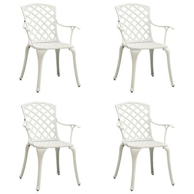 vidaXL Garden Chairs 4 pcs Cast Aluminium White