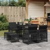vidaXL 9 Piece Garden Dining Set with Cushions Black Poly Rattan
