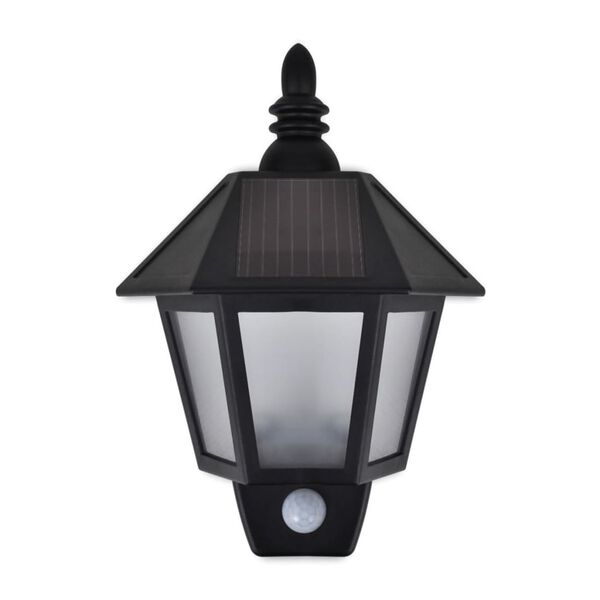 vidaXL Solar Wall Lamps 2 pcs with Motion Sensor Black
